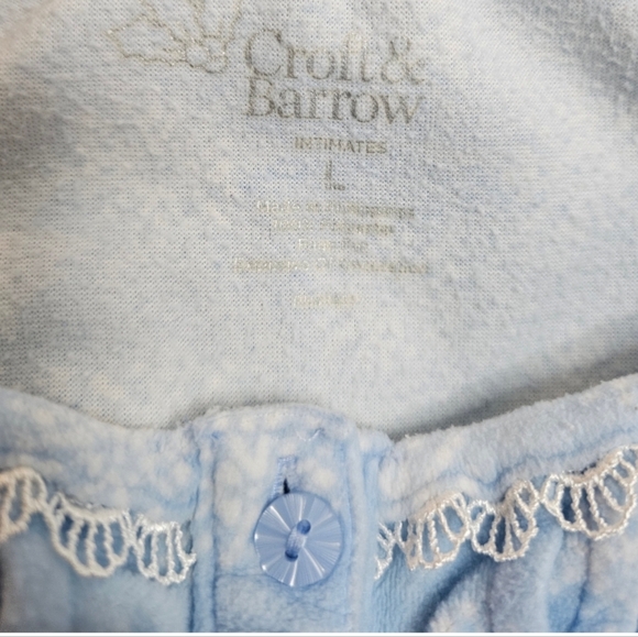 Croft and Barrow Intimates Long Sleeve Fleece Nightgown w/ Snowflake Pattern Lg - Picture 5 of 6